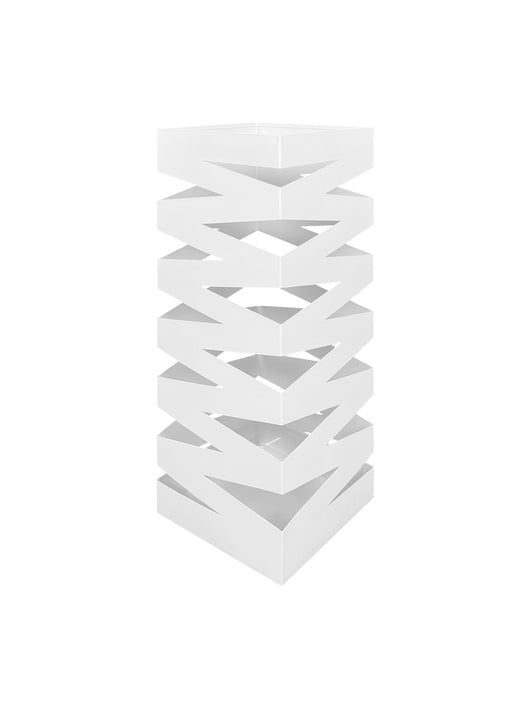 Portaombrelli Interno Esterno  Elegante in Metallo Con Ganci Per Ombrellini Design Moderno Modello 5 Bianco