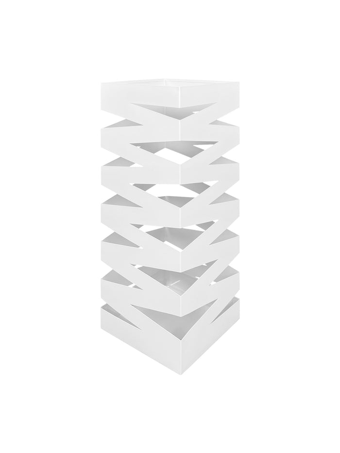 Portaombrelli Interno Esterno  Elegante in Metallo Con Ganci Per Ombrellini Design Moderno Modello 5 Bianco