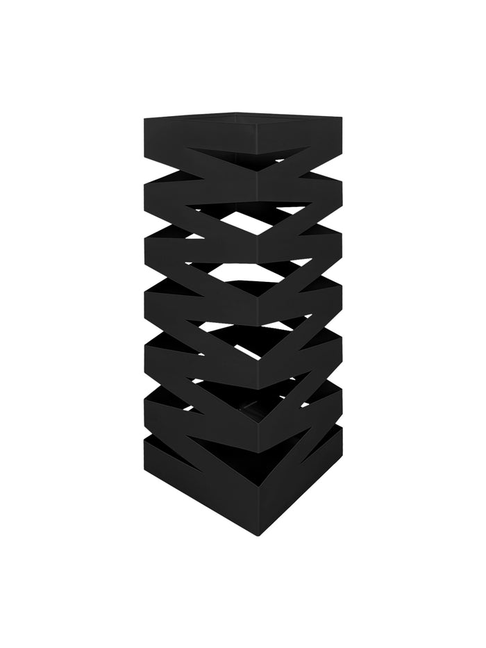 Portaombrelli Interno Esterno  Elegante in Metallo Con Ganci Per Ombrellini Design Moderno Modello 5 Nero