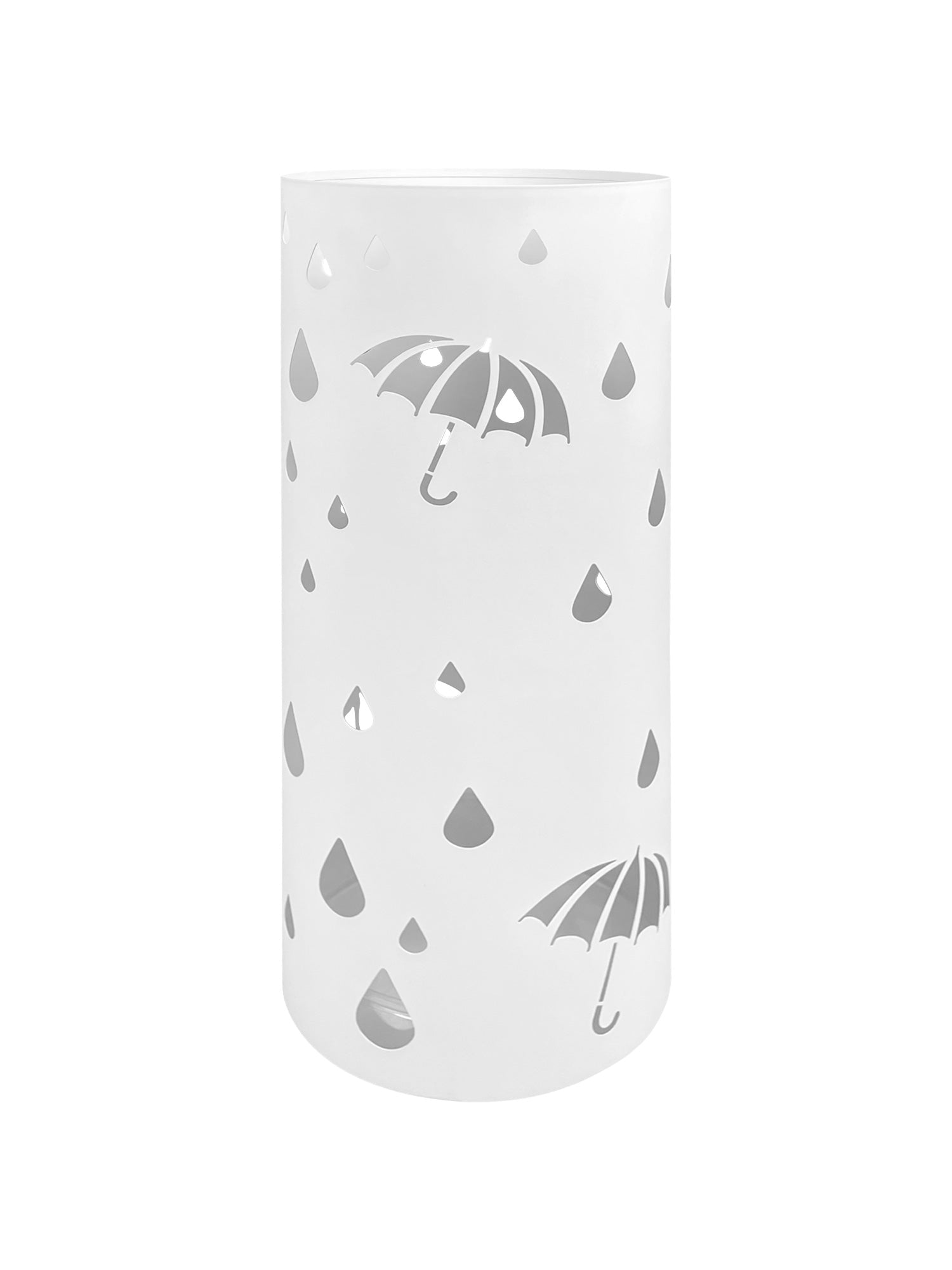 Portaombrelli Interno Esterno  Elegante in Metallo Con Ganci Per Ombrellini Design Moderno Modello 3 Bianco