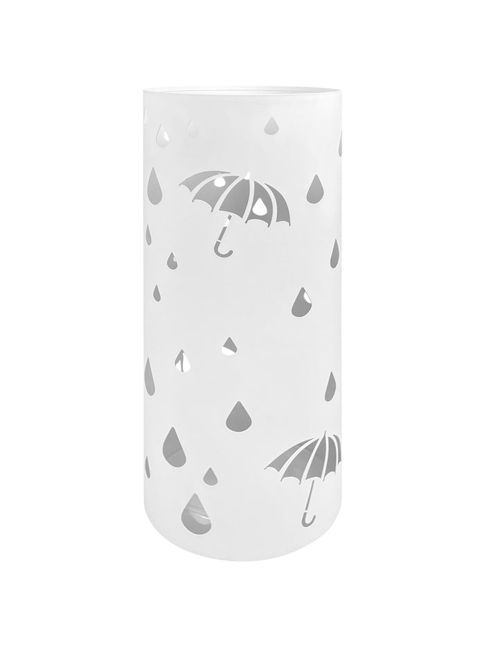 Portaombrelli Interno Esterno  Elegante in Metallo Con Ganci Per Ombrellini Design Moderno Modello 3 Bianco