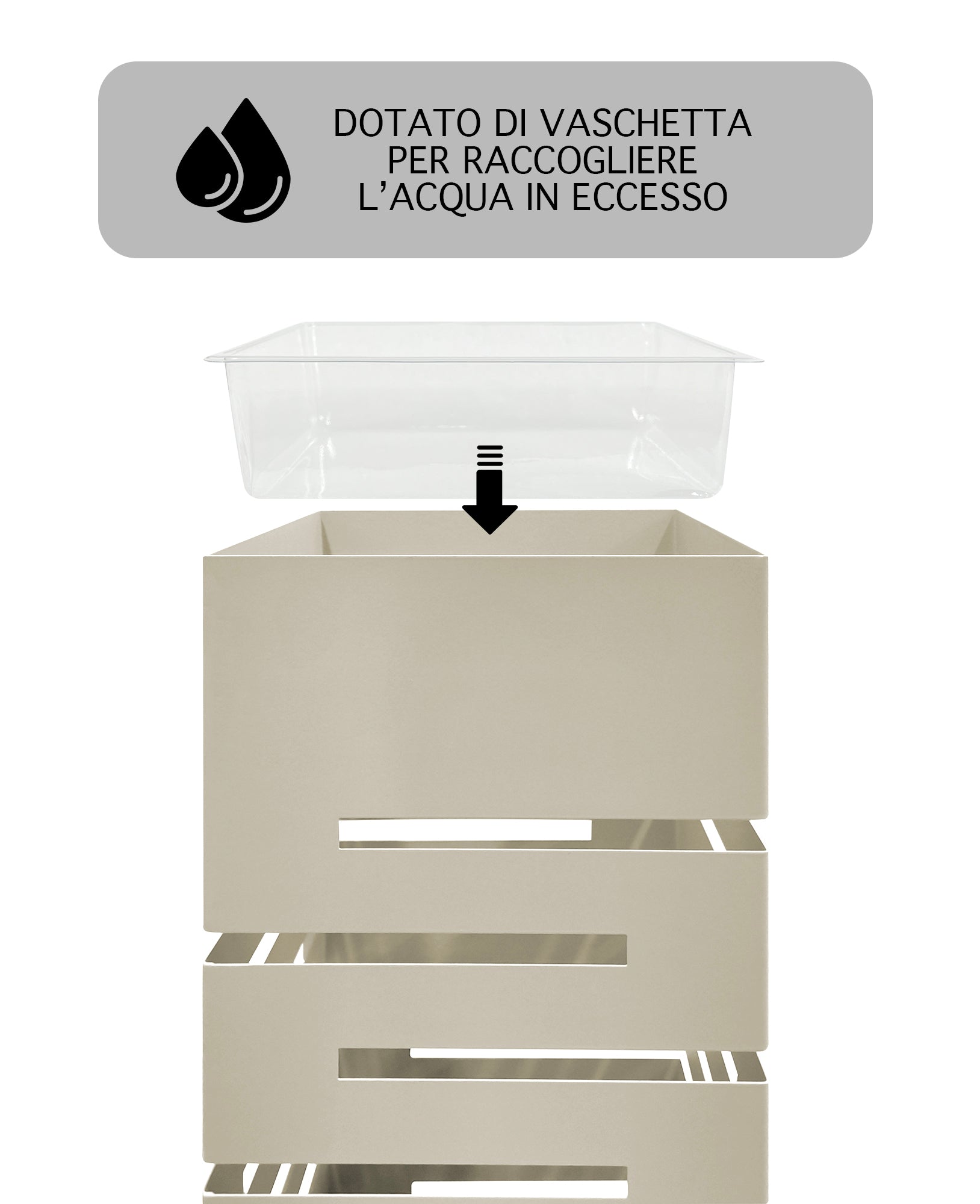 Portaombrelli Interno Esterno  Elegante in Metallo Con Ganci Per Ombrellini Design Moderno Modello 4 Tortora