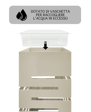 Portaombrelli Interno Esterno  Elegante in Metallo Con Ganci Per Ombrellini Design Moderno Modello 4 Tortora