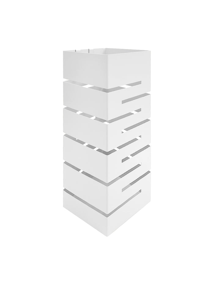 Portaombrelli Interno Esterno  Elegante in Metallo Con Ganci Per Ombrellini Design Moderno Modello 9 Bianco