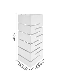 Portaombrelli Interno Esterno  Elegante in Metallo Con Ganci Per Ombrellini Design Moderno Modello 9 Bianco