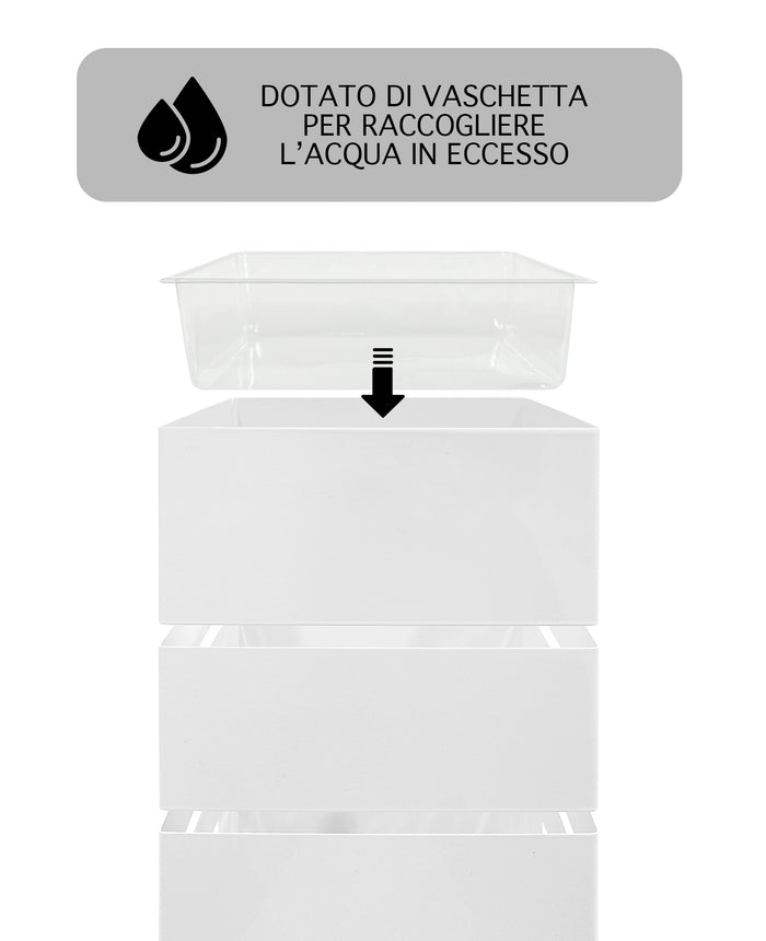 Portaombrelli Interno Esterno  Elegante in Metallo Con Ganci Per Ombrellini Design Moderno Modello 9 Bianco