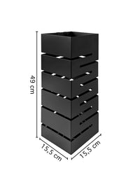 Portaombrelli Interno Esterno  Elegante in Metallo Con Ganci Per Ombrellini Design Moderno Modello 9 Nero
