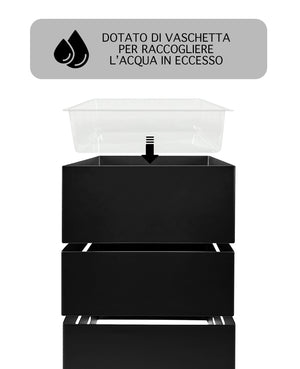 Portaombrelli Interno Esterno  Elegante in Metallo Con Ganci Per Ombrellini Design Moderno Modello 9 Nero