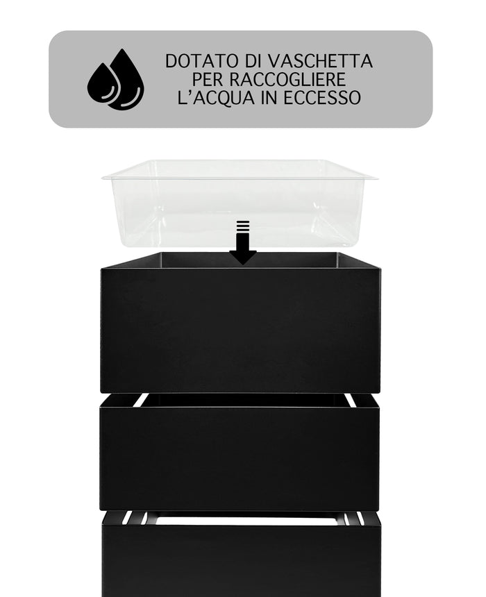 Portaombrelli Interno Esterno  Elegante in Metallo Con Ganci Per Ombrellini Design Moderno Modello 9 Nero