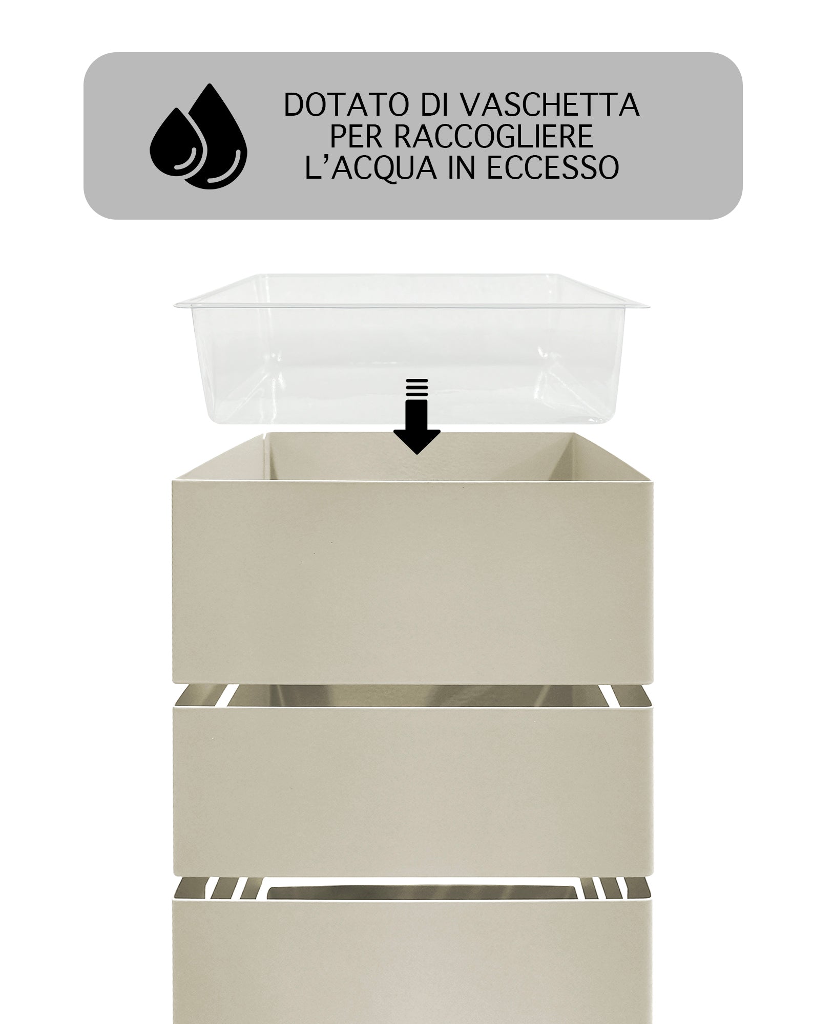 Portaombrelli Interno Esterno  Elegante in Metallo Con Ganci Per Ombrellini Design Moderno Modello 9 Tortora