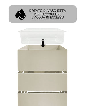 Portaombrelli Interno Esterno  Elegante in Metallo Con Ganci Per Ombrellini Design Moderno Modello 9 Tortora