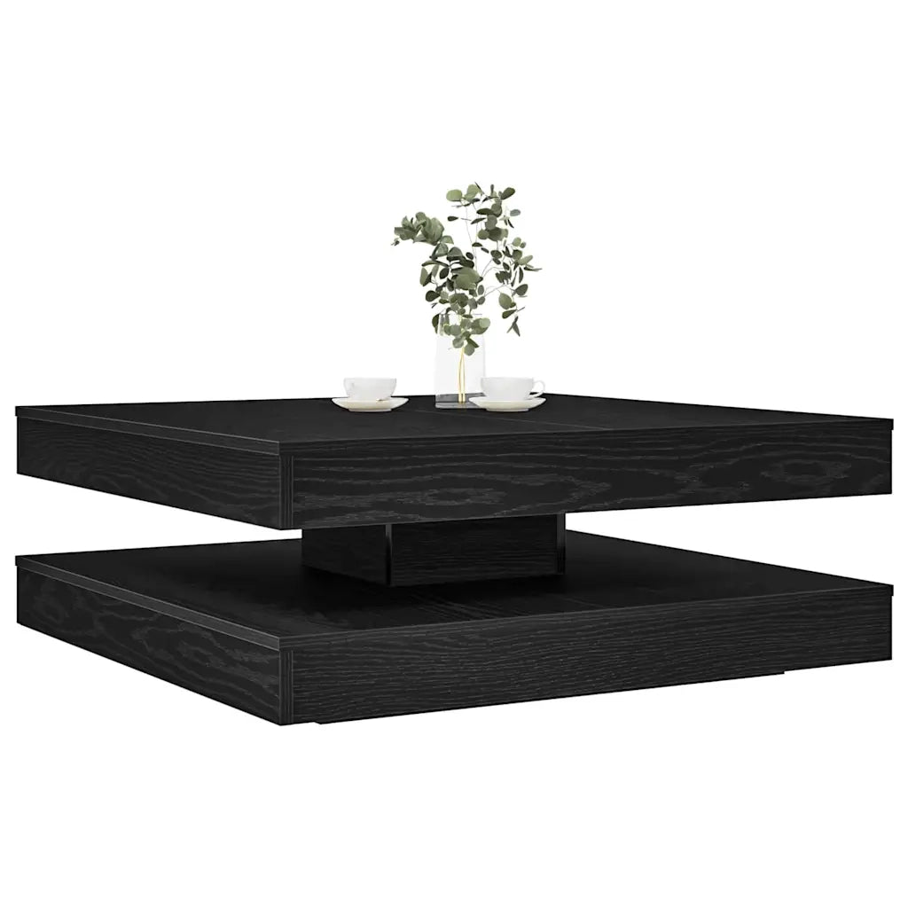 Tavolino da Caffè Girevole a 360 Gradi Nero 90x90x34,5 cm 3321352