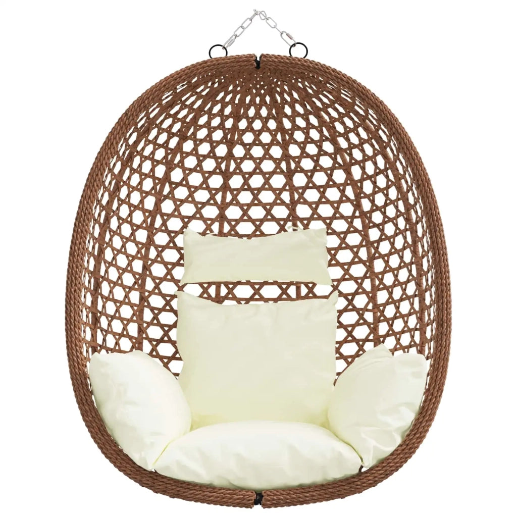 Sedia a uovo sospesa senza supporto polyrattan