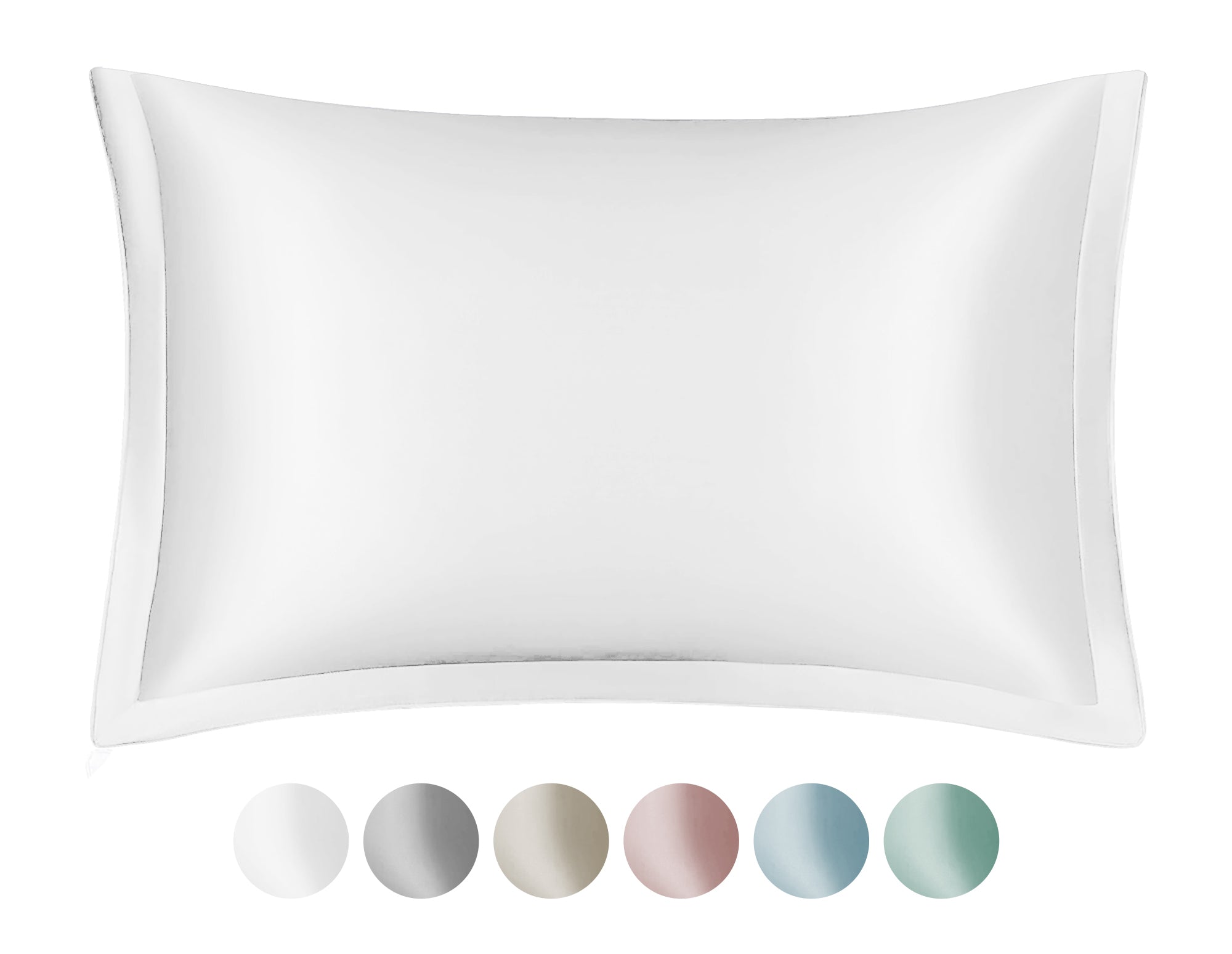 Federa 100% Seta Di Gelso 50x80Cm Certificate OekoTex Chiusura Zip Con Volant da 5 Cm Retro In Tencel Di Eucalipto Anticrespo Anti-Age Rigenerante Cromoterapia  - Bianco