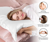Federa 100% Seta Di Gelso 50x80Cm Certificate OekoTex Chiusura Zip Con Volant da 5 Cm Retro In Tencel Di Eucalipto Anticrespo Anti-Age Rigenerante Cromoterapia  - Bianco