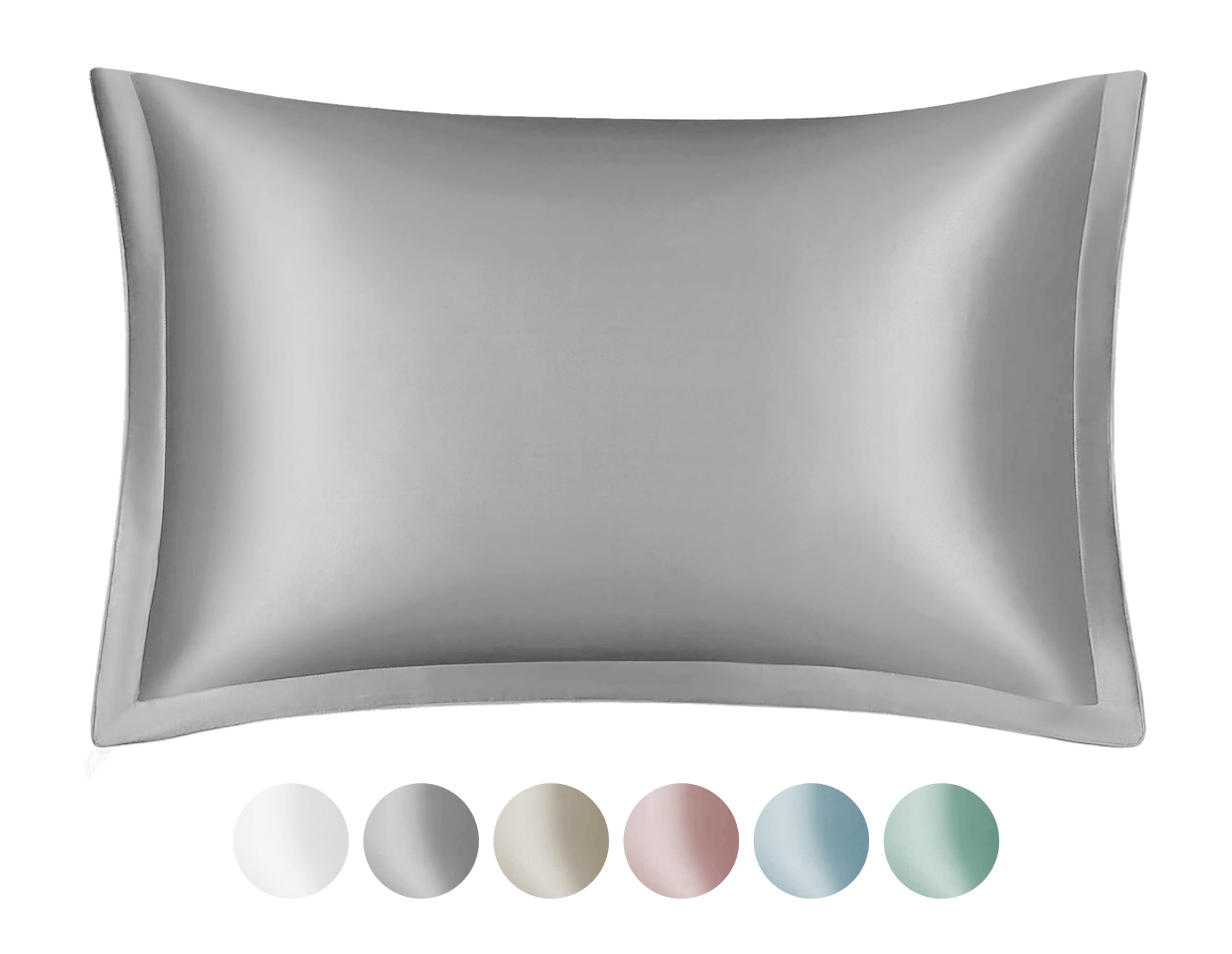 Federa 100% Seta Di Gelso 50x80Cm Certificate OekoTex Chiusura Zip Con Volant da 5 Cm Retro In Tencel Di Eucalipto Anticrespo Anti-Age Rigenerante Cromoterapia  - Grigio