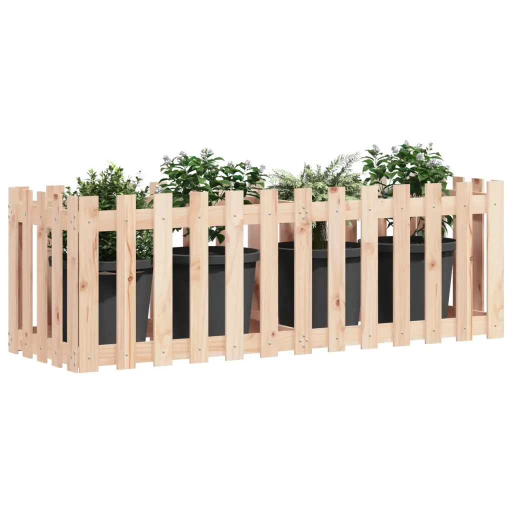 Fioriera da Giardino a Recinzione-Vaso da Esterno 150x50x50cm in Massello Pino