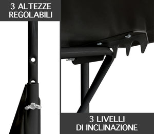 Tavolino Pieghevole Da Balcone 60x40Cm Uv Resistent Antiruggine Tavolo Sospeso Da Appendere Alla Ringhiera Richiudibile Salvaspazio Altezza Regolabile Struttura In Metallo Impermeabile  - Nero