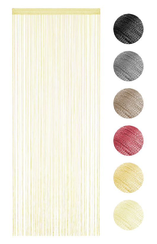 Tenda A Fili Stringhe Anti Mosche Insetti Divisorio Con Asola Per inserimento Di Bastoni Zanzariera Adattabile Con Forbici Porta Finestra Elegante - Bianco - 100x200 cm