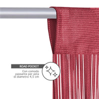 Tenda A Fili Stringhe Anti Mosche Insetti Divisorio Con Asola Per inserimento Di Bastoni Zanzariera Adattabile Con Forbici Porta Finestra Elegante - Bordeaux - 100x200 cm