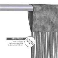 Tenda A Fili Stringhe Anti Mosche Insetti Divisorio Con Asola Per inserimento Di Bastoni Zanzariera Adattabile Con Forbici Porta Finestra Elegante - Grigio - 100x200 cm