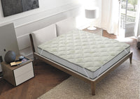 Topper Trapuntato Aloe Vera Prodotto Italiano Correttore Materasso Anallergico con Fasce Elastiche Salva Coprimaterasso Traspirante Protettivo - Bianco - PiazzaMezza120x200cm