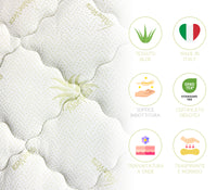 Topper Trapuntato Aloe Vera Prodotto Italiano Correttore Materasso Anallergico con Fasce Elastiche Salva Coprimaterasso Traspirante Protettivo - Bianco - PiazzaMezza120x200cm