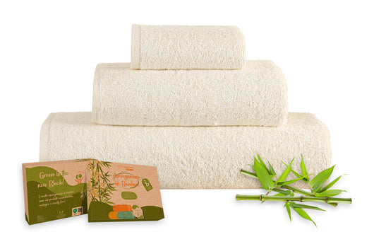 Set 3 Pezzi Asciugamani In Bambù Bagno Salvietta Viso Telo Doccia Asciugamano Pregiati Super Assorbenti  Salviette Teli Asciugamano Ospite 450 Gr Bamboo - BambuCrema