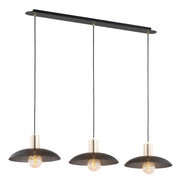 Lampada a sospensione SPIRIT a tre luci in acciaio nero opaco