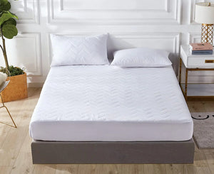 Coprimaterasso Trapuntato Con Angoli Elasticizzati Anallergico Traspirante Lenzuolo SalvaMaterasso Silenzioso - Bianco - Matrimoniale