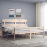 Letto per Anziani con Testiera Bianco Super King Legno Massello 3195366