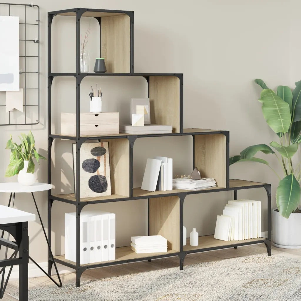Libreria 4 Gradini Rovere Sonoma 139x33,5x149 Legno Multistratocod mxl 90755