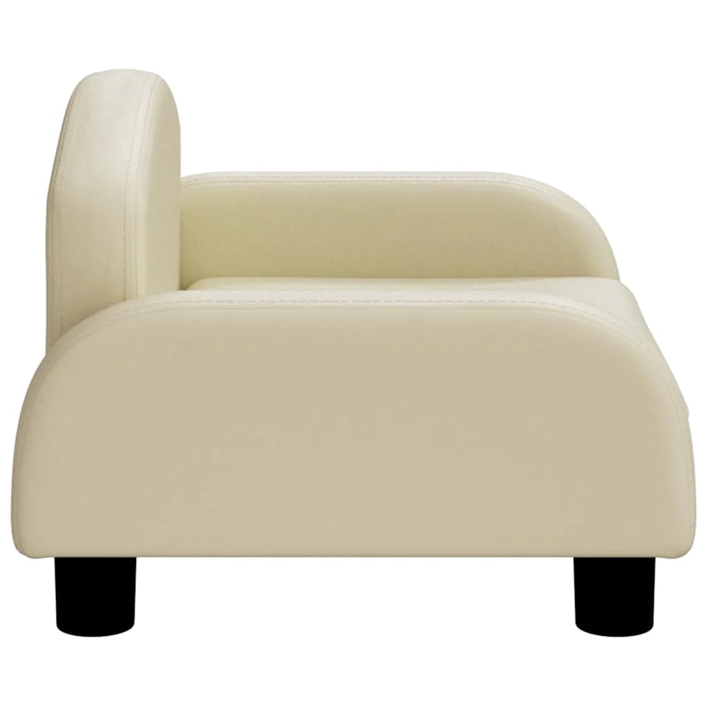 Cuccia per cani a forma di cesto comoda 50 x 40 x 30 cm in similpelle color crema 02_0042672