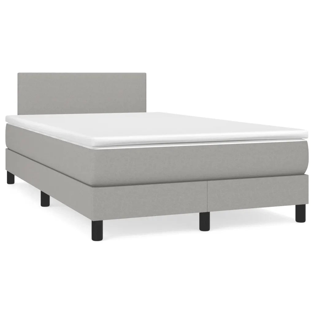 Letto a Molle Materasso e LED Grigio Chiaro 120x190 cm Tessuto 3270025