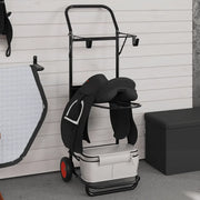 Carrello da Sella Pieghevole Nero in Acciaio 172502