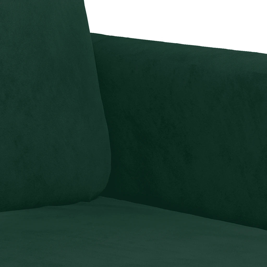 Set di Divani 3 pz Verde Scuro in Velluto