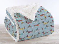 Coperta Plaid Pile Sherpa Invernale, Morbida Calda Coperta Pelosa  Doppio Lato Copertina Divano- Singola-150x190cm - Dis3-Bassotti