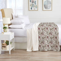 Coperta Plaid Pile Sherpa Invernale, Morbida Calda Coperta Pelosa  Doppio Lato Copertina Divano - Singola-150x190cm - Dis8-Deer