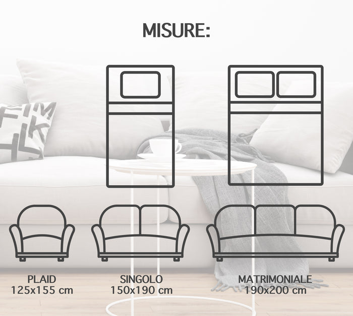 Coperta Plaid Pile Sherpa Invernale, Morbida Calda Coperta Pelosa  Doppio Lato Copertina Divano - Plaid-125x155cm - Dis8-Deer