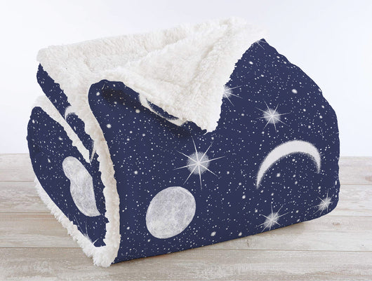 Coperta Plaid Pile Sherpa Invernale, Morbida Calda Coperta Pelosa  Doppio Lato Copertina Divano - Plaid-125x155cm - Dis9-LuneComete