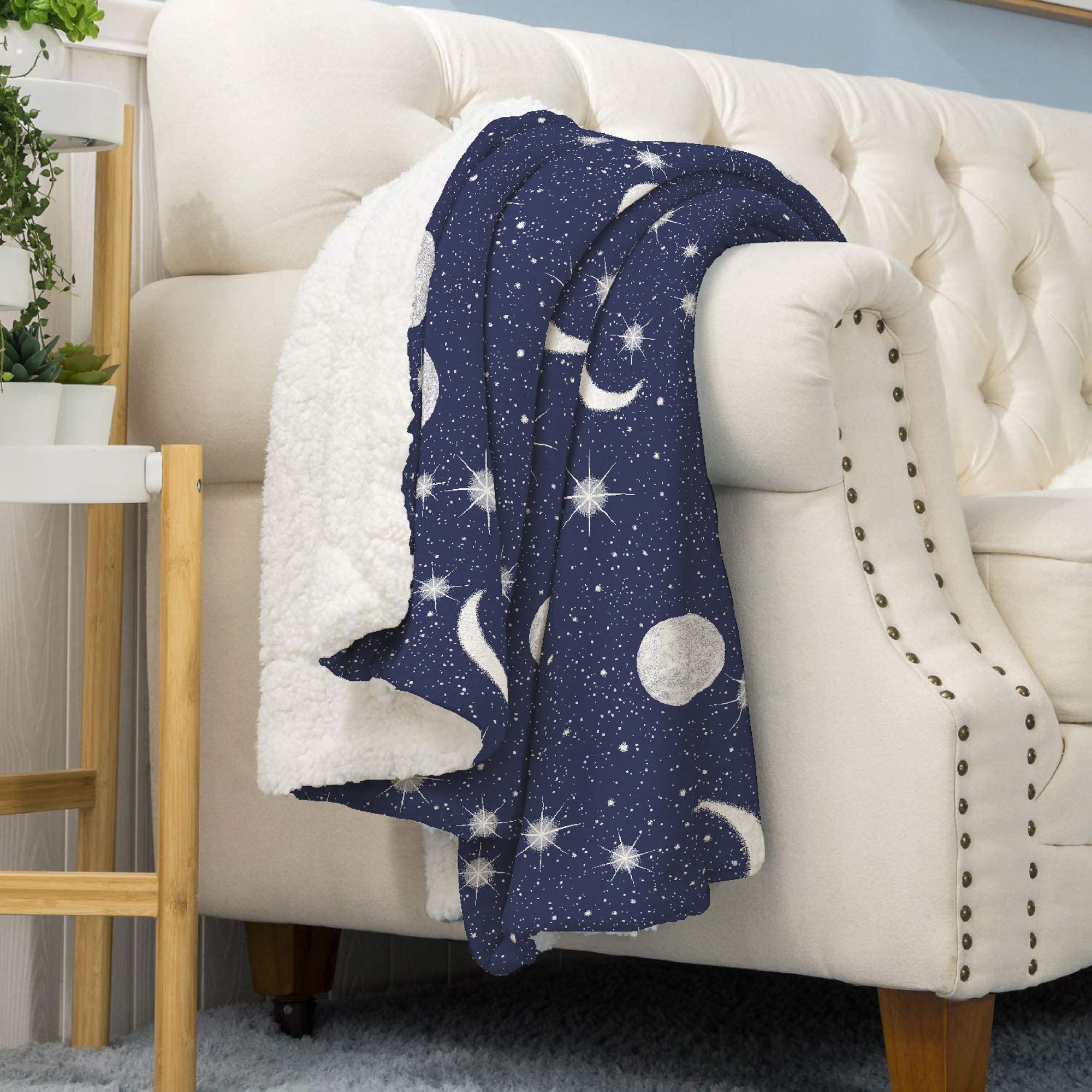 Coperta Plaid Pile Sherpa Invernale, Morbida Calda Coperta Pelosa  Doppio Lato Copertina Divano - Plaid-125x155cm - Dis9-LuneComete