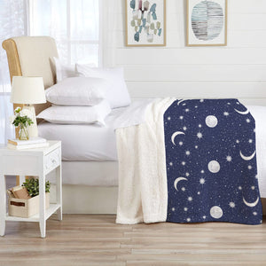 Coperta Plaid Pile Sherpa Invernale, Morbida Calda Coperta Pelosa  Doppio Lato Copertina Divano - Plaid-125x155cm - Dis9-LuneComete