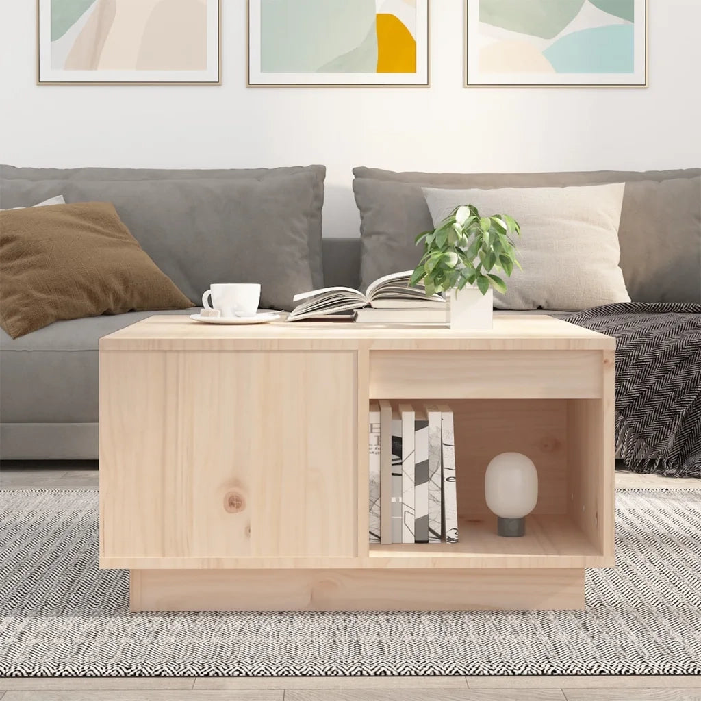 Tavolino da salotto | Tavolino da caff¨¨ | Tavolino da Soggiorno 60x61x32,5 cm in Legno Massello di Pino