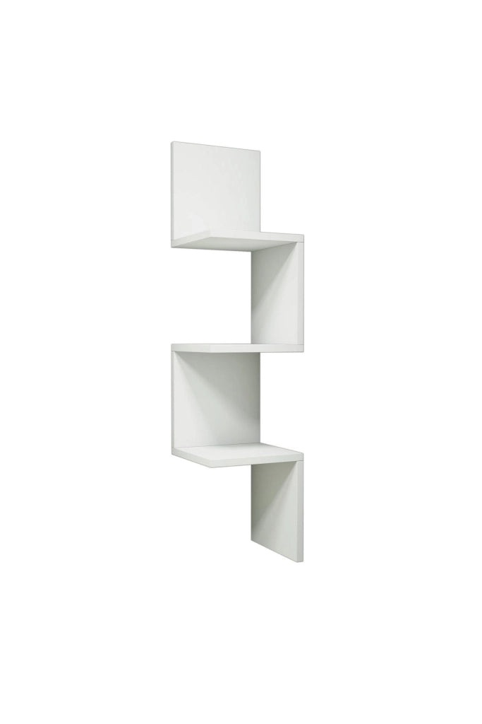 Scaffale da parete in legno "Zikzak" - 25 x 25 x 105 cm - Bianco