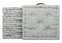 6 Pezzi Cuscini Sedia Quadrati Alti Mattonella Trapuntati 40x40 Cm Altezza 6 Cm Cuscino Spesso Cucina Interno Esterno Coprisedia Cuscino Da Pavimento Con Maniglia  Grigio Melange