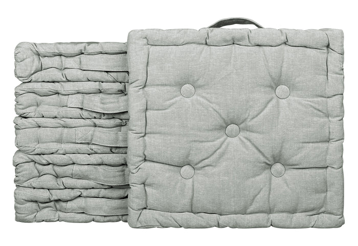 6 Pezzi Cuscini Sedia Quadrati Alti Mattonella Trapuntati 40x40 Cm Altezza 6 Cm Cuscino Spesso Cucina Interno Esterno Coprisedia Cuscino Da Pavimento Con Maniglia  Grigio Melange