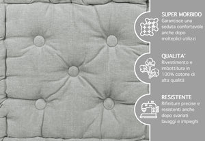 6 Pezzi Cuscini Sedia Quadrati Alti Mattonella Trapuntati 40x40 Cm Altezza 6 Cm Cuscino Spesso Cucina Interno Esterno Coprisedia Cuscino Da Pavimento Con Maniglia  Grigio Melange