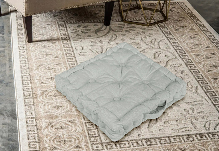 6 Pezzi Cuscini Sedia Quadrati Alti Mattonella Trapuntati 40x40 Cm Altezza 6 Cm Cuscino Spesso Cucina Interno Esterno Coprisedia Cuscino Da Pavimento Con Maniglia  Grigio Melange