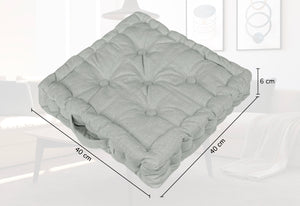 6 Pezzi Cuscini Sedia Quadrati Alti Mattonella Trapuntati 40x40 Cm Altezza 6 Cm Cuscino Spesso Cucina Interno Esterno Coprisedia Cuscino Da Pavimento Con Maniglia  Grigio Melange