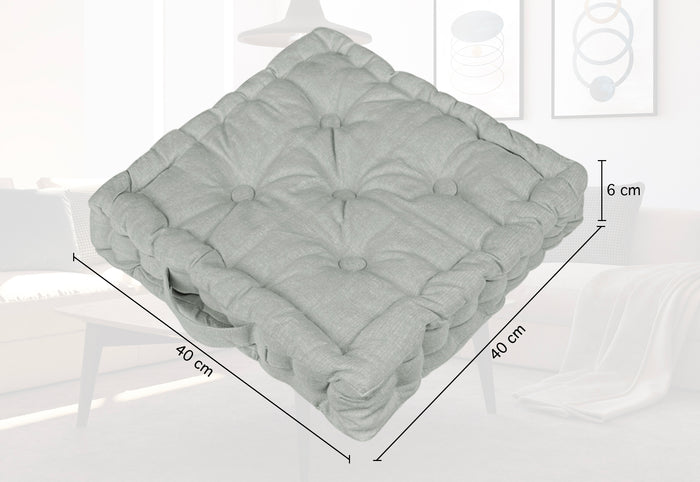 6 Pezzi Cuscini Sedia Quadrati Alti Mattonella Trapuntati 40x40 Cm Altezza 6 Cm Cuscino Spesso Cucina Interno Esterno Coprisedia Cuscino Da Pavimento Con Maniglia  Grigio Melange